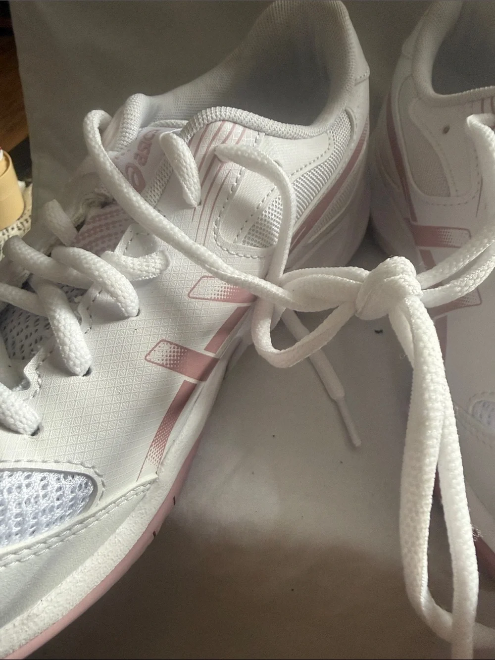 Asics Gel-Rocket 12 White and Light Pink Women's Athletic Sneakers - Picture 9 of 9